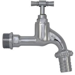 Aftapventil m/t-greb inkl slangeforskuning 3/4" mat krom