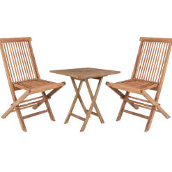 Alba/Bali cafésæt med bord og 2 stole teak