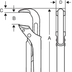 Bahco ergo 90° svensk model universalrørtang 1"