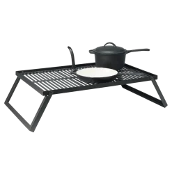 Bon-fire bålgrill m. riste i støbejern/foldb. ben