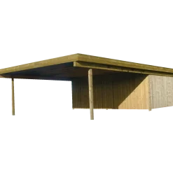 Christian dobbelt carport med redskabsrum 836x630 cm - m/plast trapeztag