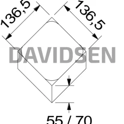 5 cm grå hjertingsten 2/3 sten 14x14x5 cm 51 stk/m²