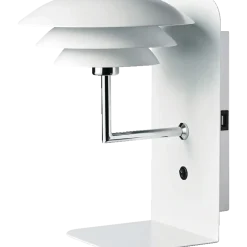 Dyberg Larsen DL20 væglampe H 28 cm m/hylde og USB stik hvid