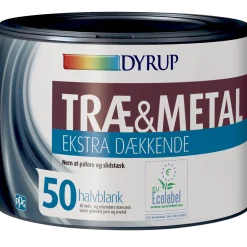 Dyrup træ og metalmaling ekstra dækkende 50 hvid 0,38 L