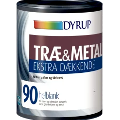 Dyrup træ og metalmaling ekstra dækkende 90 hvid 0,75 L
