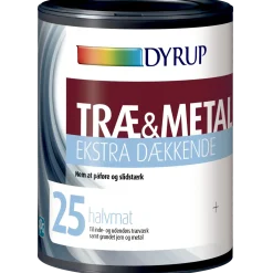 Dyrup træ og metalmaling ekstra dækkende 25 hvid S0502Y 0,75 L