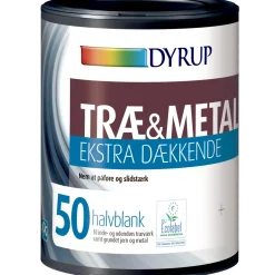 Dyrup træ og metalmaling ekstra dækkende 50 sort 0,75 L