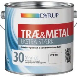 Dyrup træ og metalmaling ekstra stærk 10  hvid 1 L