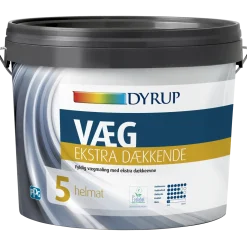 Dyrup Væg 05 vægmaling ekstra dækkende hvid 4,5 L
