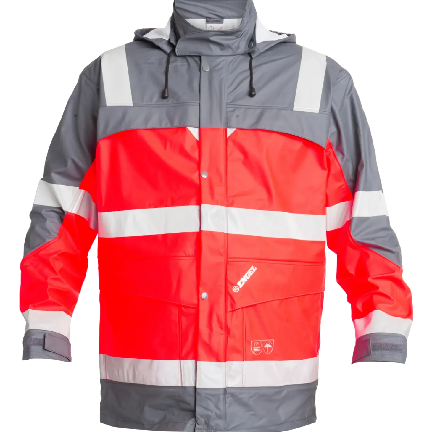 ENGEL Safety regnjakke rød/grå str. 3XL