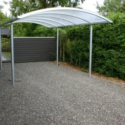 Enkelt stålcarport 3060x5200 mm med buet termotag