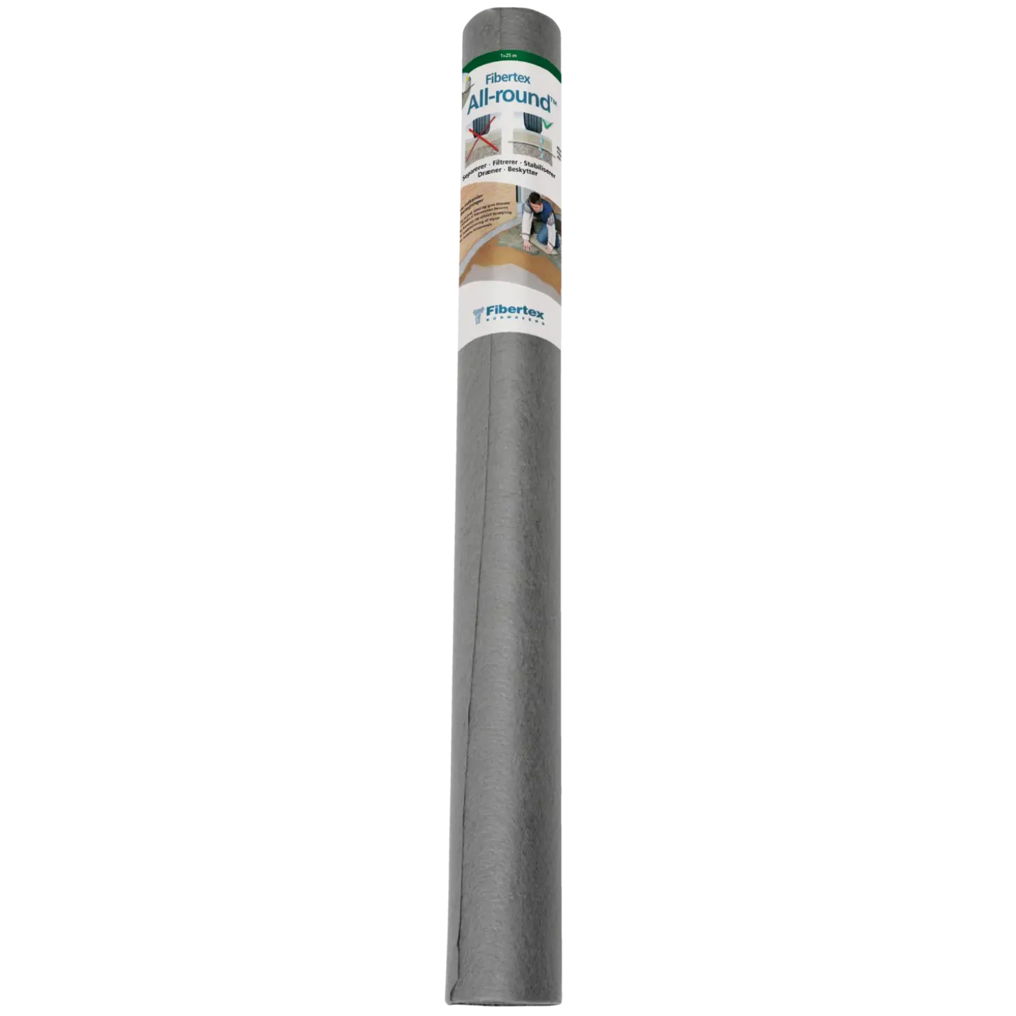 Fibertex Patio® belægningsdug 1x25 m - grå, 80 g/m2