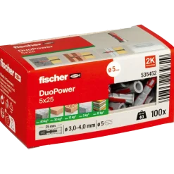Fischer universaldybel duopower 5x25 DIY 100 stk