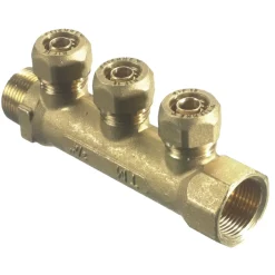 Fordelerrør til PEX gulvvarmeslange 3/4" 3x20 mm.