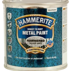 Hammerite effekt metalmaling sølvgrå 250 ml