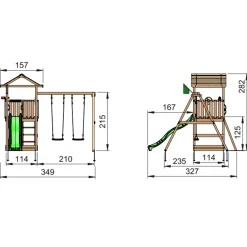 Jungle Gym House legetårn m/swingmodul