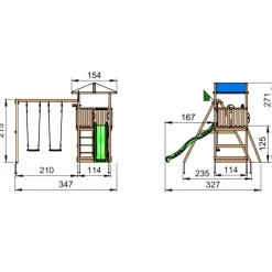 Jungle Gym Hut legetårn m/swingmodul