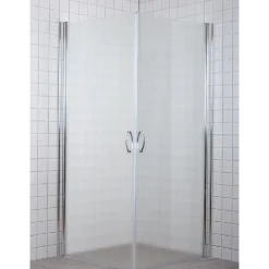 Milobad brusehjørne lige 90x195x90 cm frost