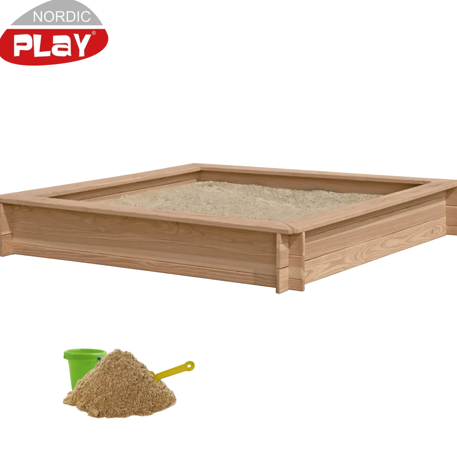 Nordic Play sandkasse trykimp. fyrretræ inkl. 240 kg sand 120x120 cm