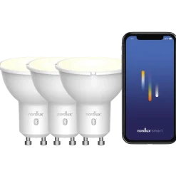 Nordlux smart pære LED GU10 hvid 3 pk