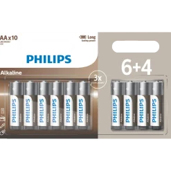 Philips Alkaline LR6/AA batteri 6+4 stk.