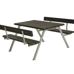 Plus Alpha bord- og bænkesæt med 2 ryglæn trykimrpægneret, 118 cm