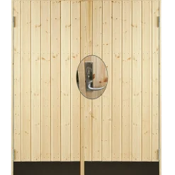 Plus dobbelt udhusdør panel inkl. karm/montagesæt HU 127,8x197,8 cm