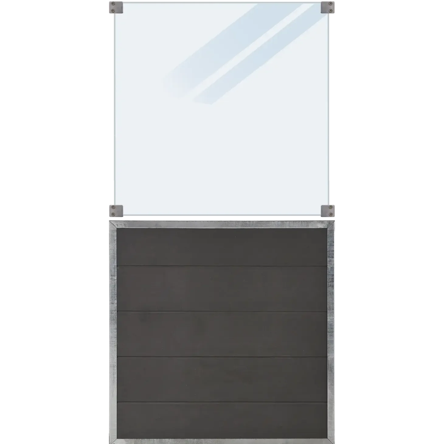 Plus Futura komposithegn m/frosted glas 90x180 cm skifergrå