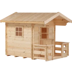 Plus legehus ubehandlet med terrasse - 162x198x153 cm