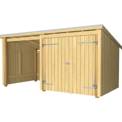 Plus Nordic Multi havehus 9,5 m² 2 moduler med dobbeltdør og åben front