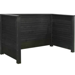 Plus Plank renovationsskjuler m/træstolper til nedgravning 108x194 cm sort