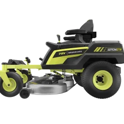 Ryobi RY72ZTRX107-210 72V 107 cm zero turn plæneklipper 2x10 Ah batt.