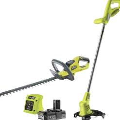 Ryobi 18V ONE+ græstrimmer og hækkeklipper m/1 stk. 2,0 Ah batteri og lader (RHT1845LT25M20)