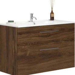 Scanbad Delta vaskeskab m/Karat vask 100 cm brun eg
