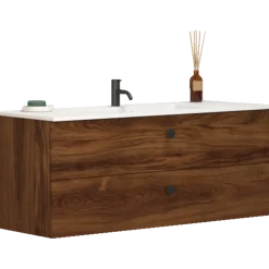 Scanbad Delta vaskeskab m/Micca vask 120 cm brun eg