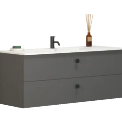 Scanbad Delta vaskeskab m/Micca vask 120 cm mat grå