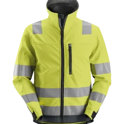 Snickers Allroundwork softshelljakke klasse 3 hi-vis gul/koksgrå str. XL