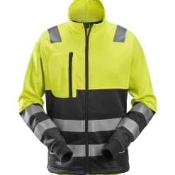 Snickers hi-vis trøje med gennemgående lynlås, klasse 2 gul/sort str. XL