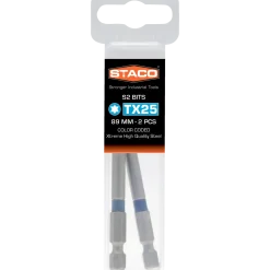 Staco 1/4" TX25 bit blå 89 mm 2 stk.