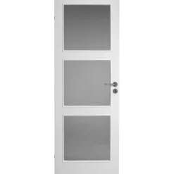 Swedoor Easy GW3 m/glas stående hvid 40x725x2040 mm