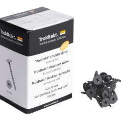 Troldtekt® strukturskrue til træ og stål 4,2x45 mm sort 100 stk.