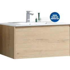 Væghængt skab med skuffe 100 cm vic oak - UDEN HÅNDVASK